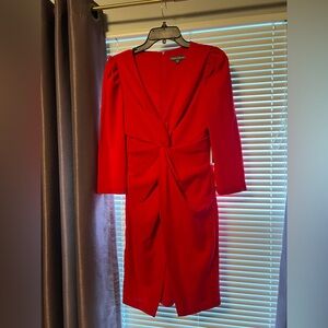 Julia Jordan Vibrant Red Long Sleeve Dress
